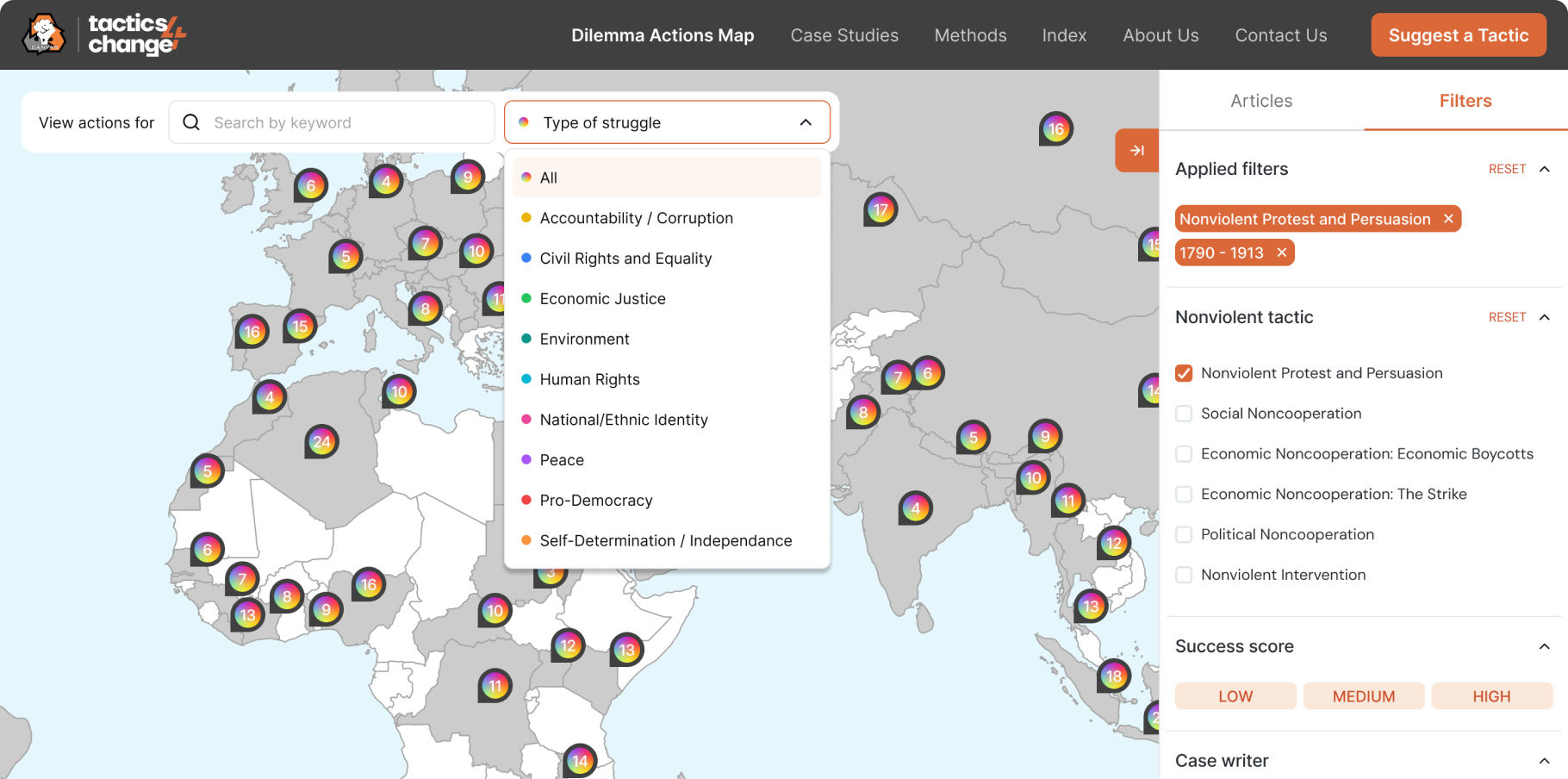 CANVAS interactive map — full view
