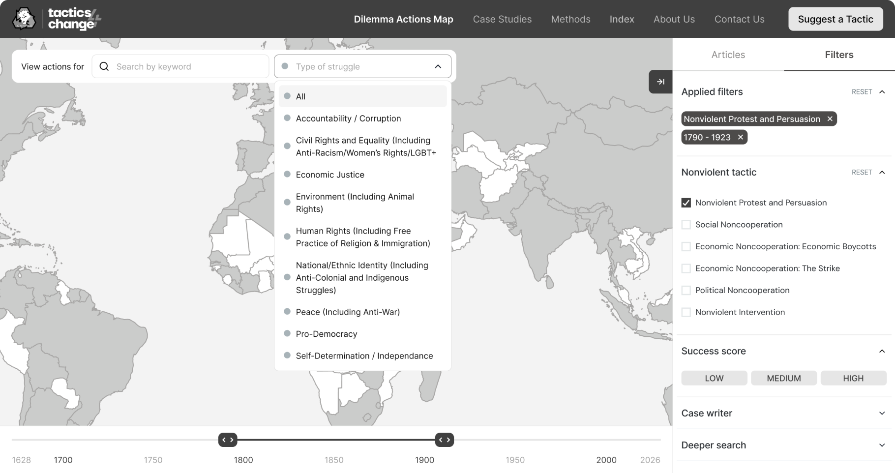 Wireframe — map layout with sidebar