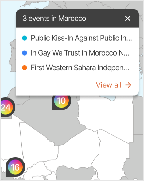 Pop-up on cluster click